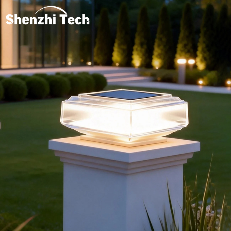 Outdoor Lighting For Fence - Modern Transparent Solar Post Lights, Dual