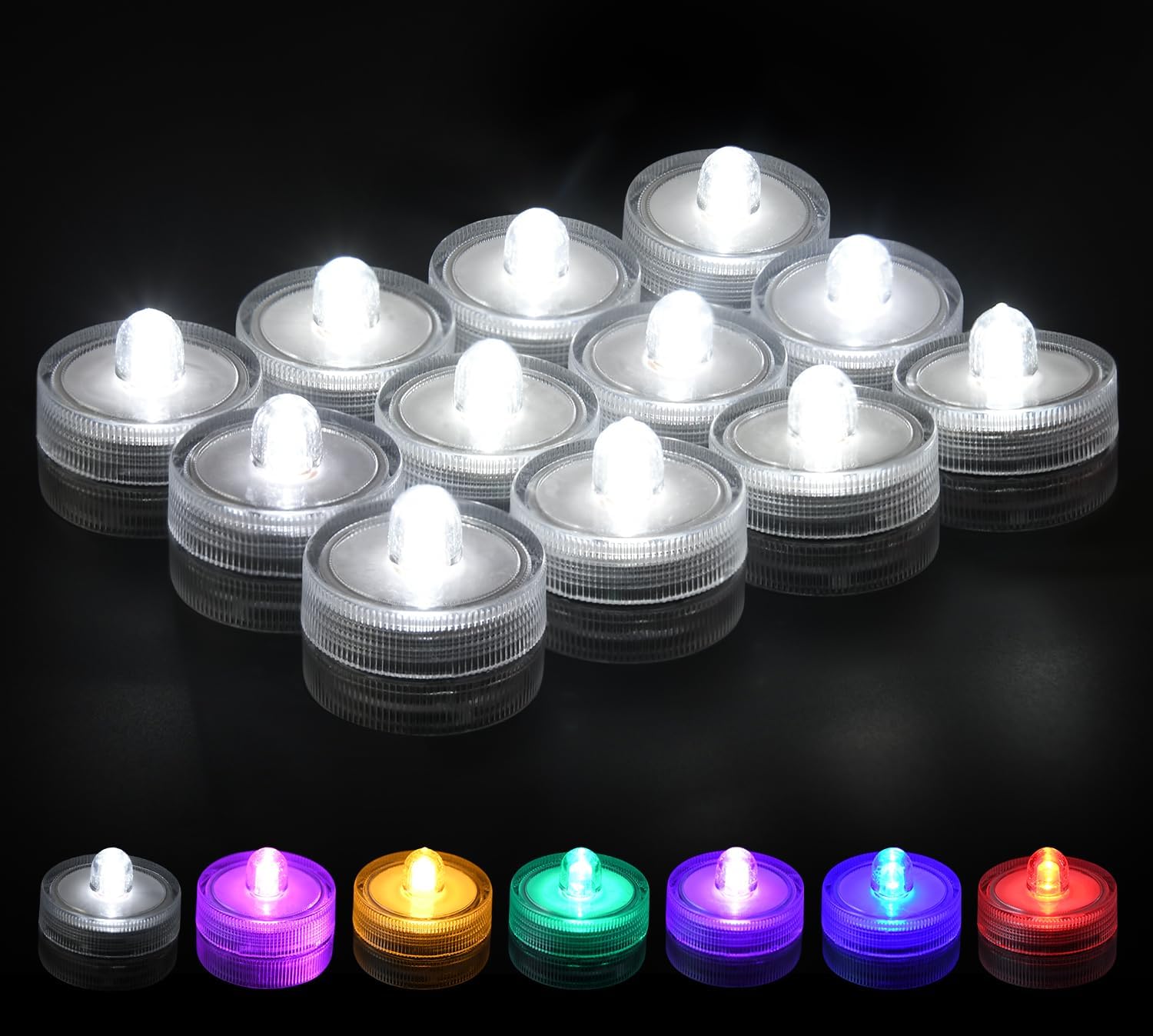 Pond Light Submersible - LED Flameless Candles Light Waterproof Tea