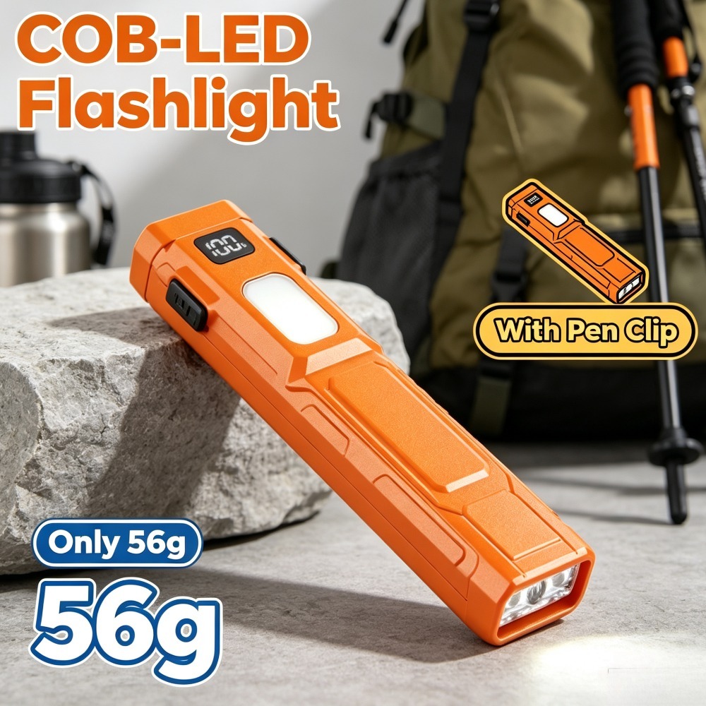 Outdoor Lighting Usa - COB LED EDC Flashlight Pen‑Clip Pocket