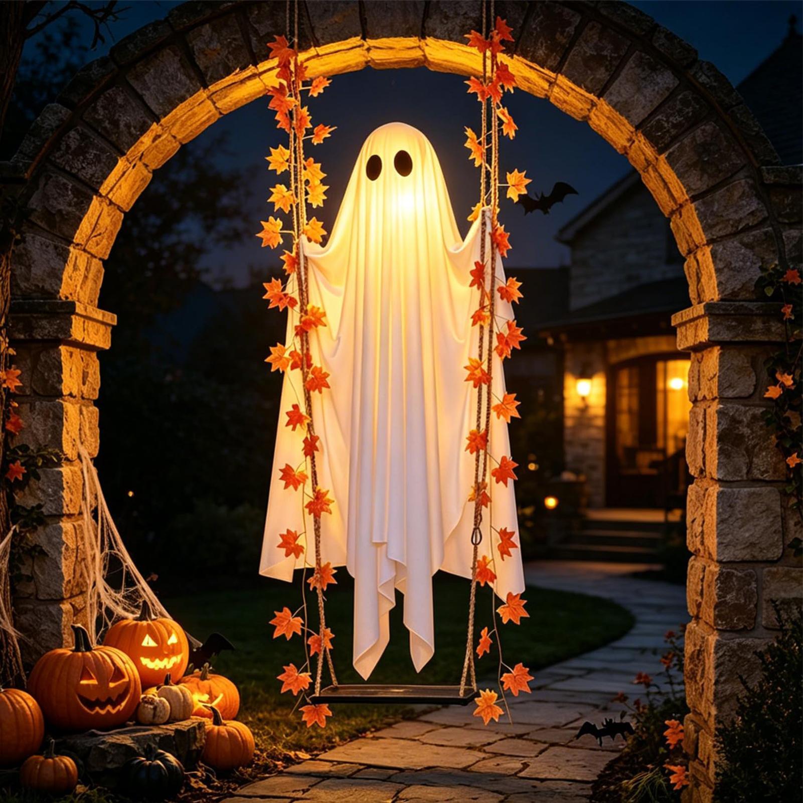 Swinging Ghost Light Up Spooky - Outdoor Lighting Remote Control review and price