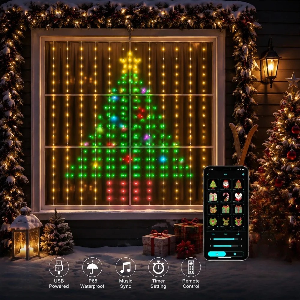 Outdoor LED Pixel Curtain Ligh - Outdoor Lighting For Christmas review and price