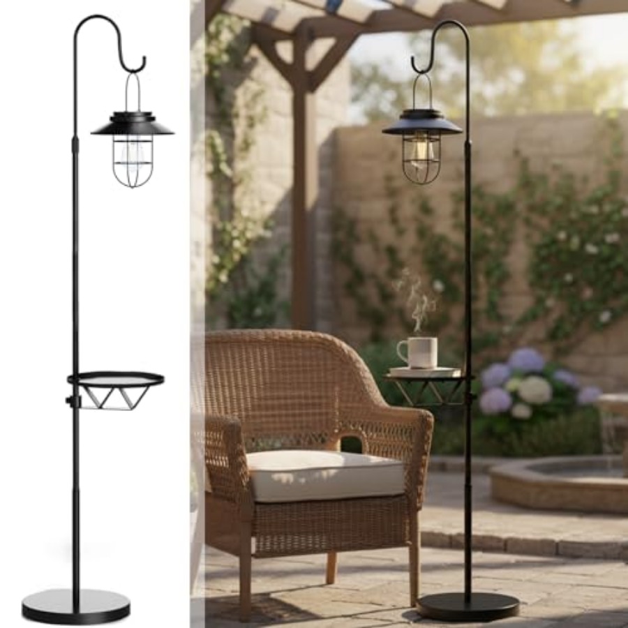 Solar Floor Lamp with Table, 6 - Outdoor Lighting For Patio review and price