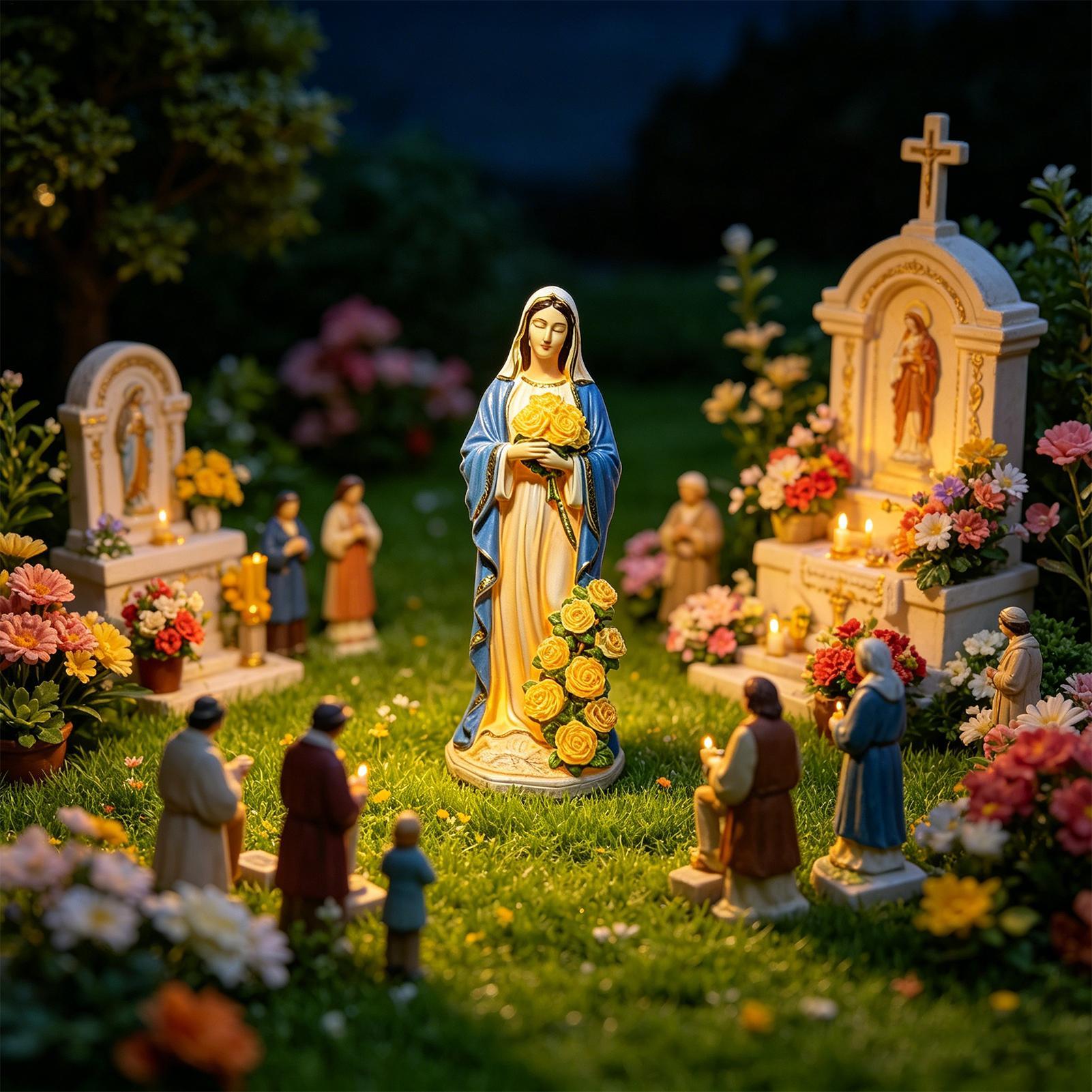 Virgin Mary Solar Statue Garde - Halo Outdoor Lighting review and price