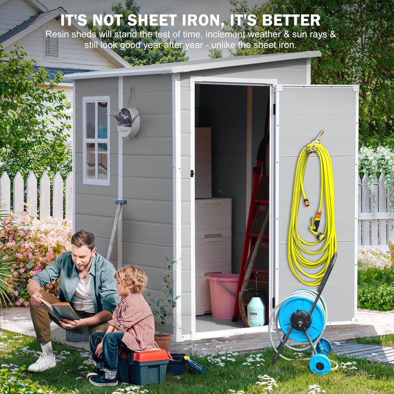 Resin Storage Shed with Floor  - Outdoor Lighting House review and price
