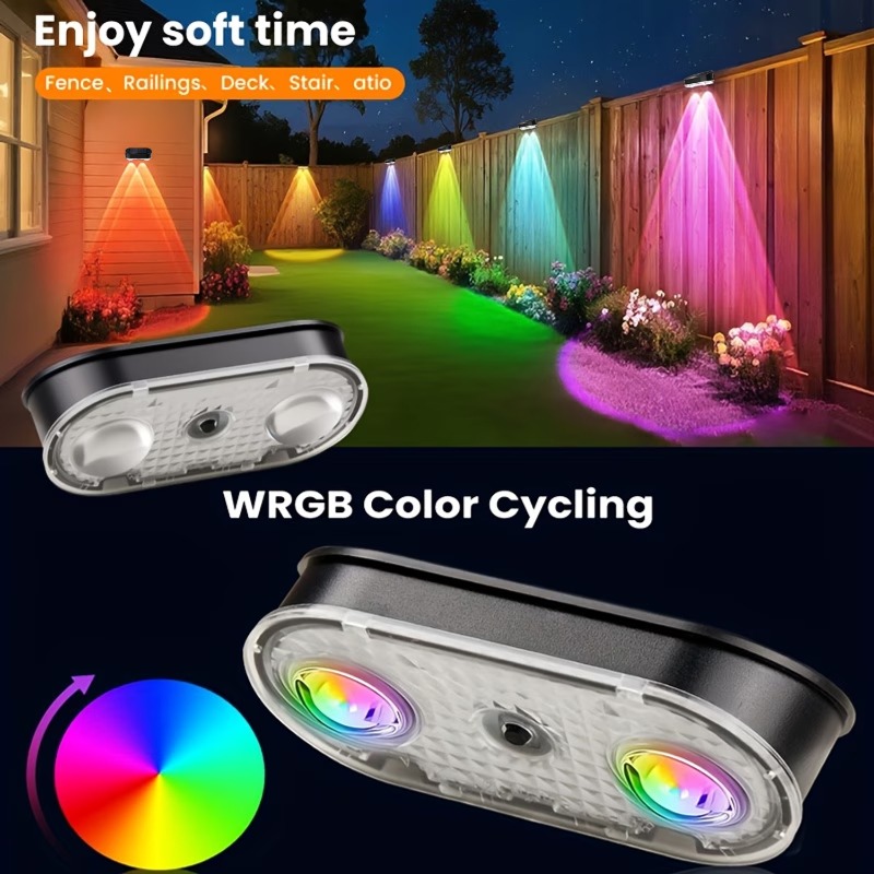 RGB Solar Fence Light IP44, 8  - Outdoor Lighting For Fence review and price