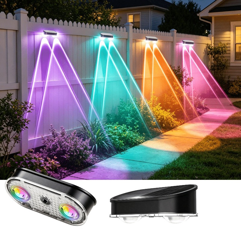 RGB Solar Fence Light IP44, 8  - Outdoor Lighting For Fence review and price
