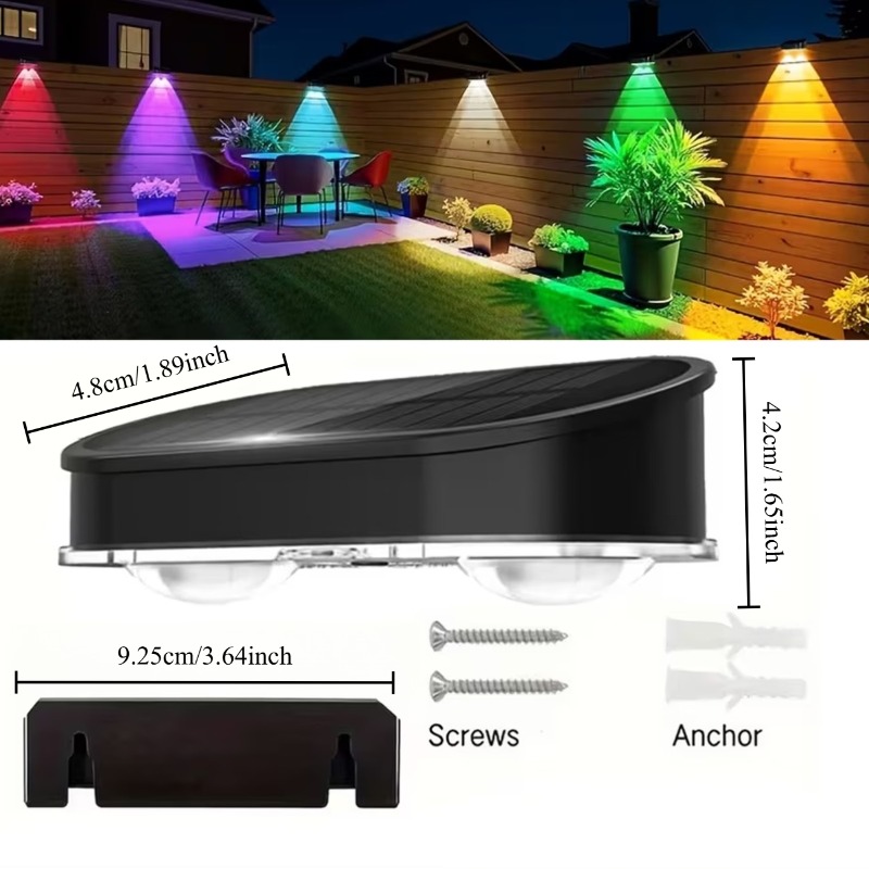 RGB Solar Fence Light IP44, 8  - Outdoor Lighting For Fence review and price